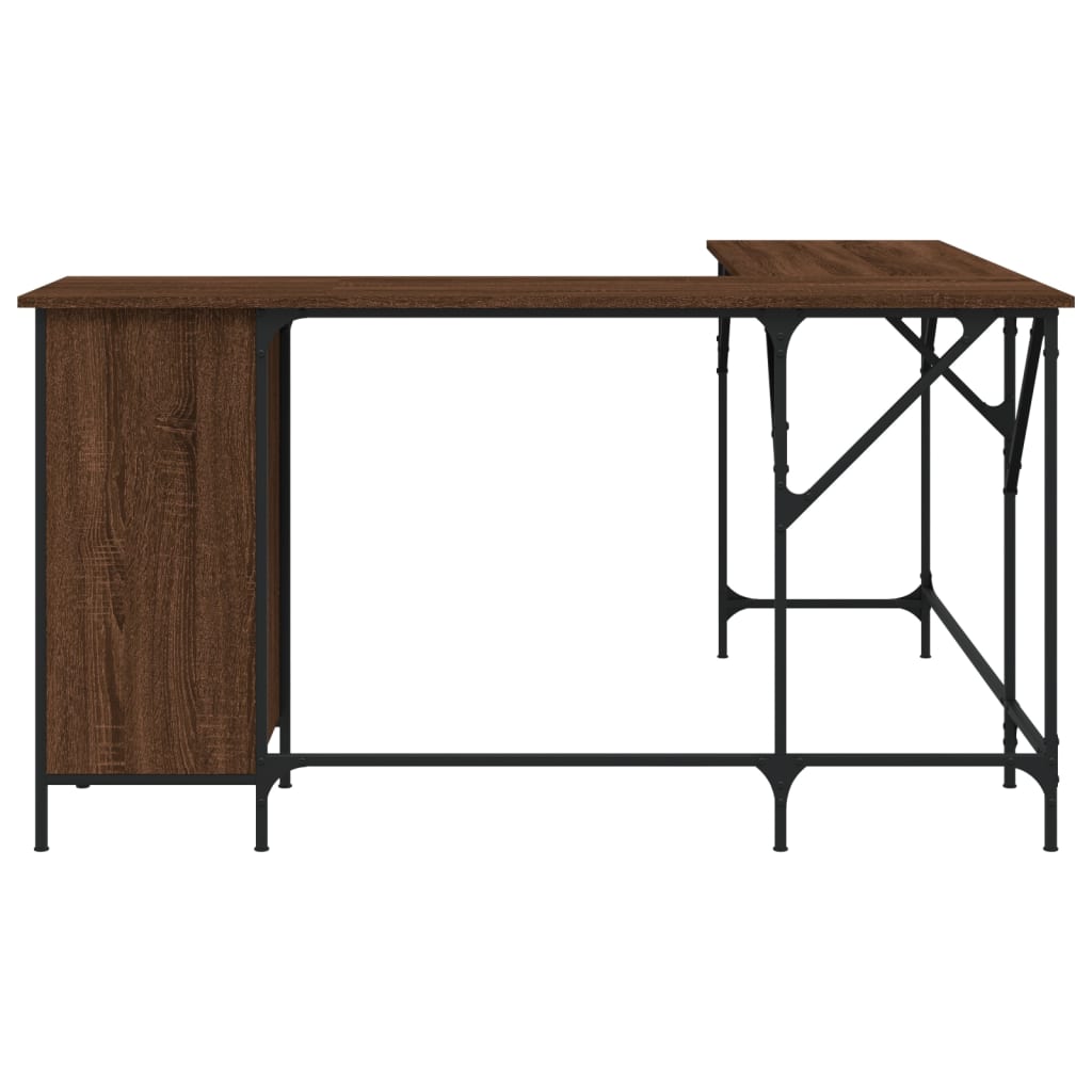 Desk Brown Oak 141x141x75 cm Engineered Wood